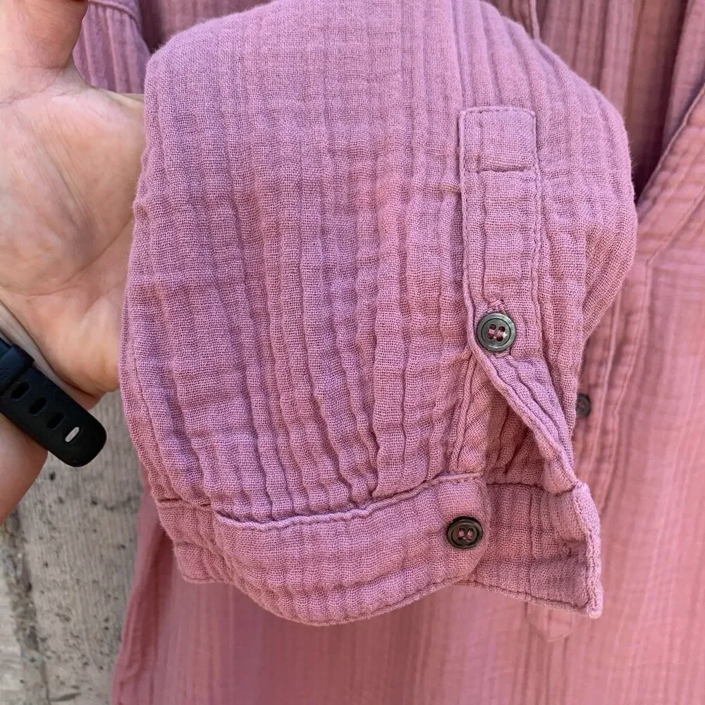 Xirena Cotton Gauze Pink Blouse Cottagecore Prairie Beachy Boho Quiet Luxury S